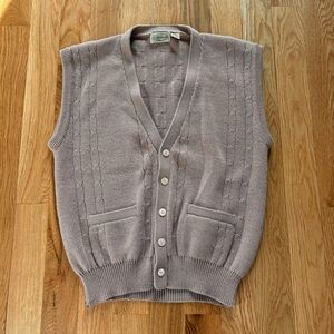 Flatiron Mills Vintage 80s Grandpa Sweater Vest Cardigan Cable Knit Grunge Large